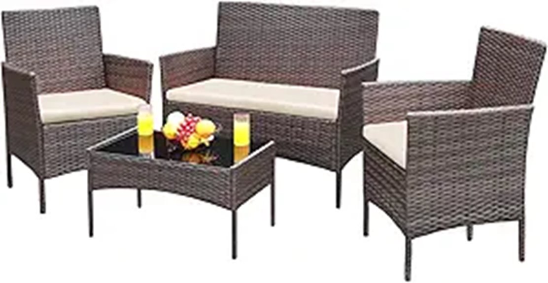 outdoor wicker patio set