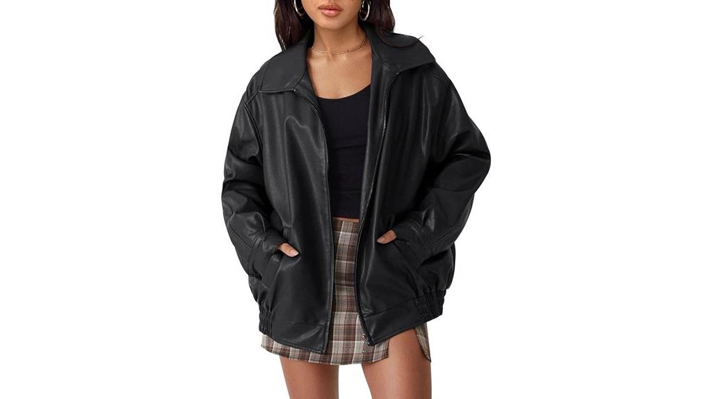 oversized leather jacket women