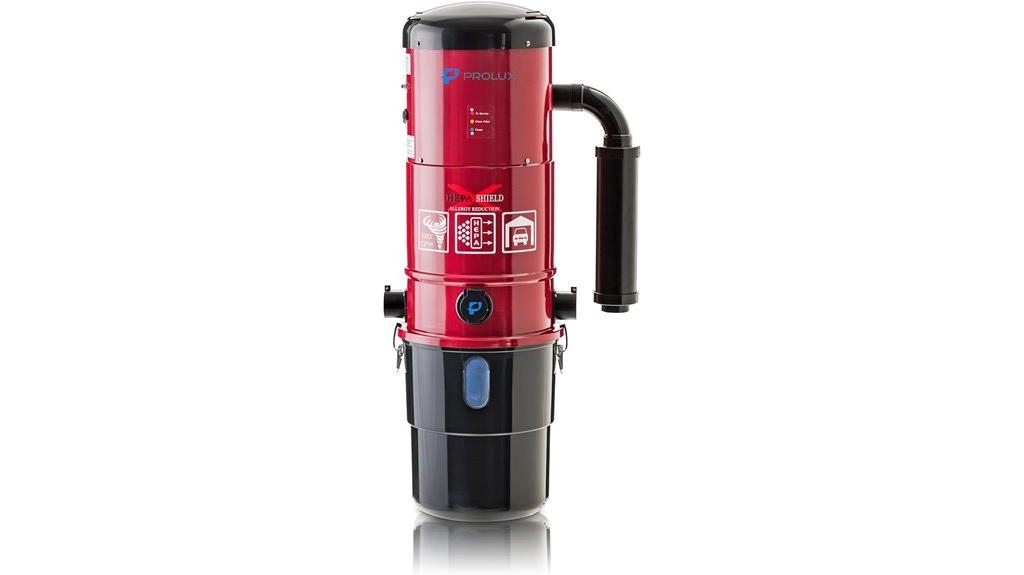 powerful red vacuum unit