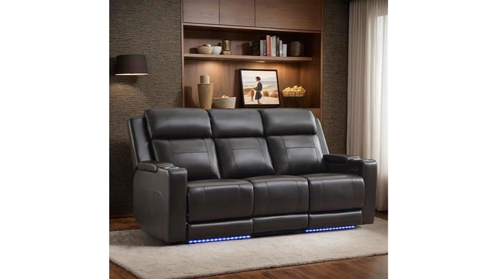 reclining sofa with features