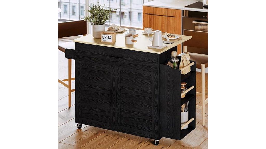 rolling storage kitchen island