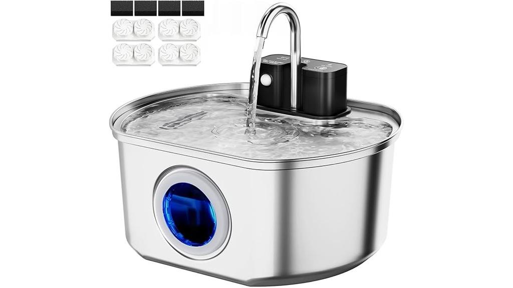 stainless rechargeable pet fountain