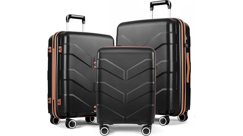 three piece spinner luggage set