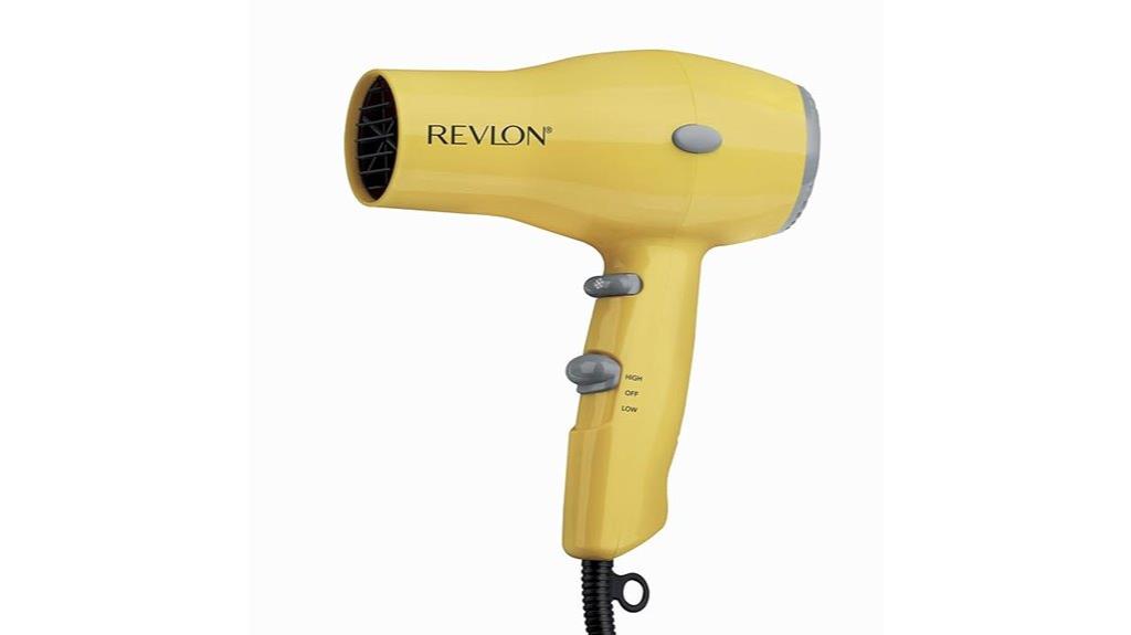 travel friendly yellow hair dryer