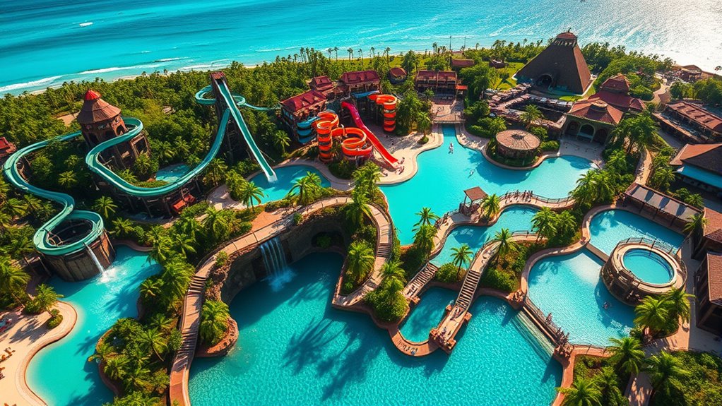 volcano themed water park experience