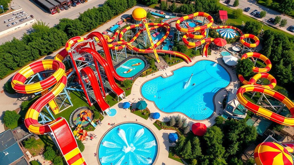 water slides and adventure rides