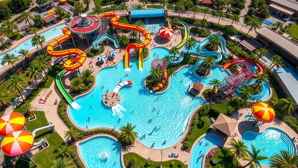 water slides and family attractions