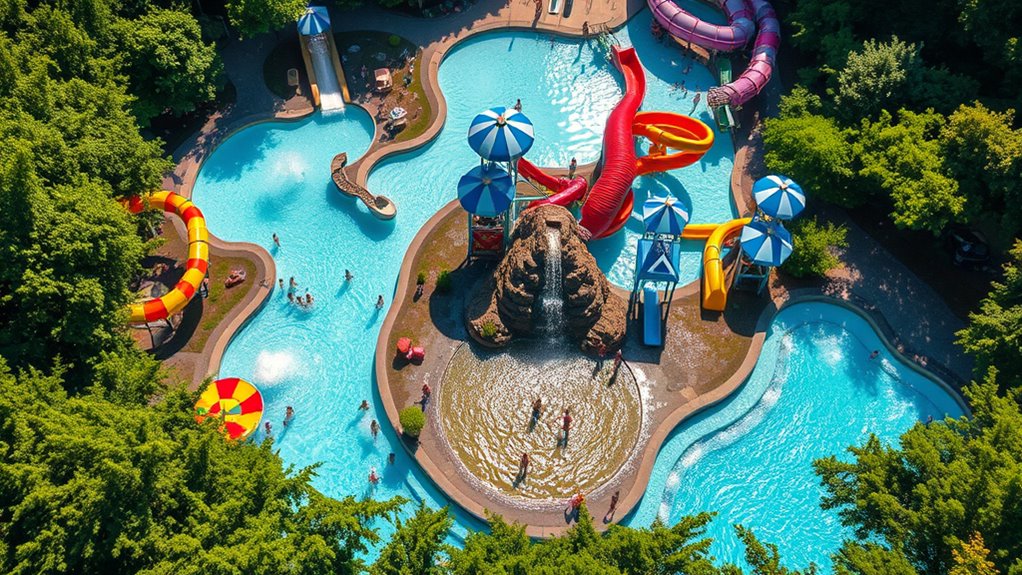 water slides and pools year round