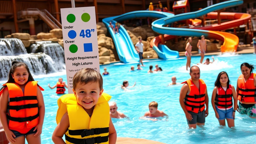 wear lifejackets if under 48 inches