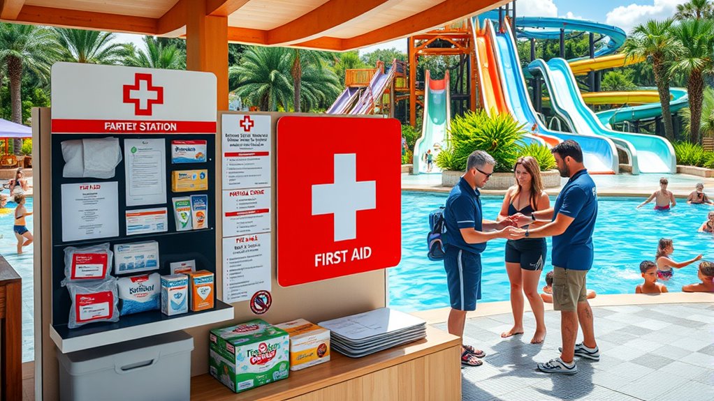 well equipped first aid stations