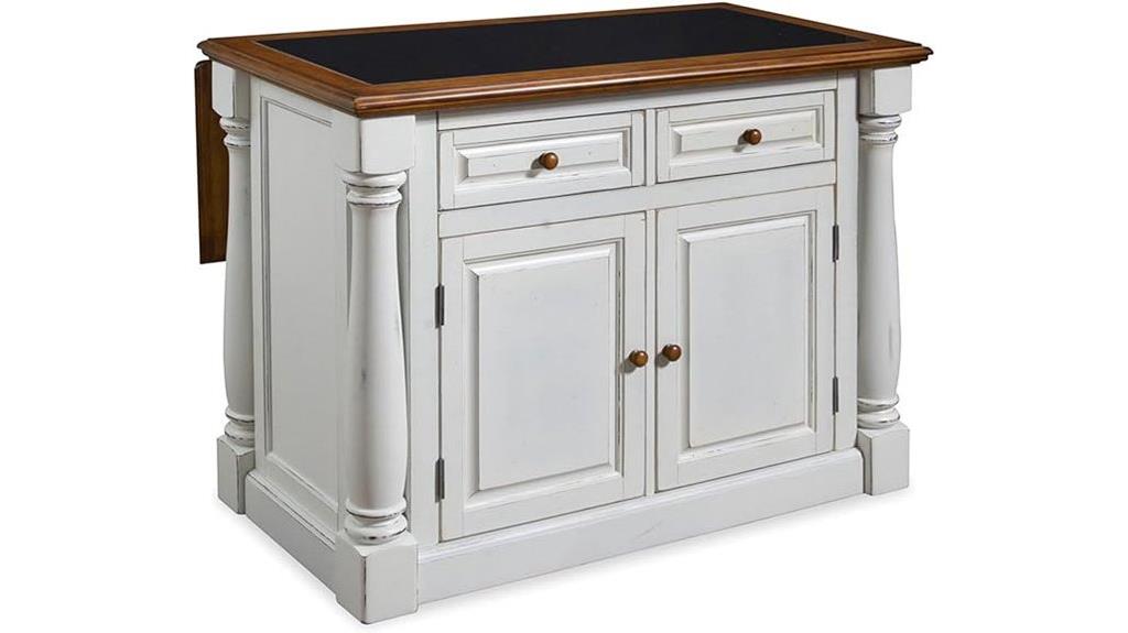 white monarch kitchen island
