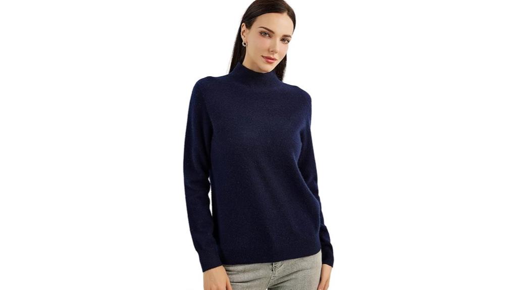 women s cashmere mock neck