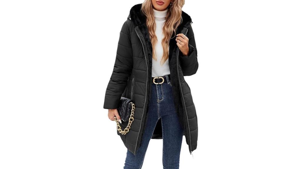 women s fleece lined down coat