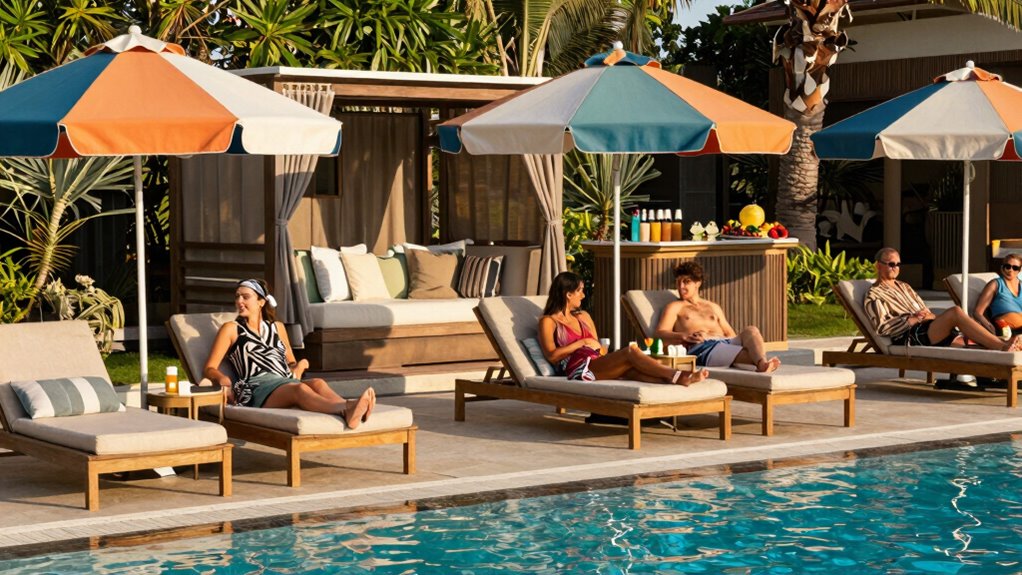 comfortable shaded lounging areas