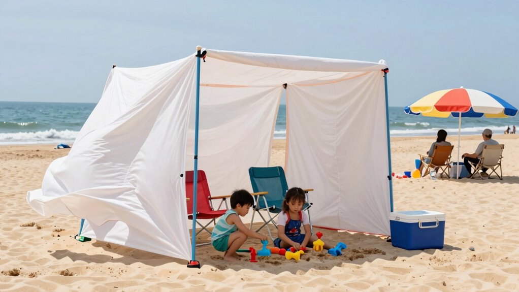 durable portable beach privacy shelters