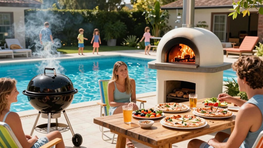 outdoor cooking enhances pool parties