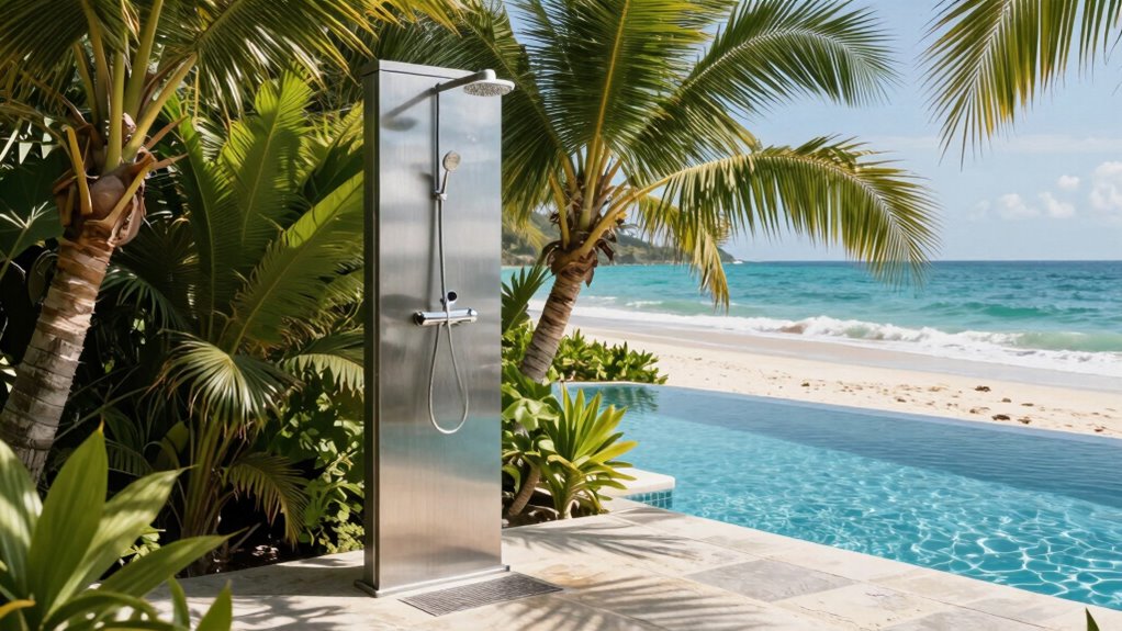 outdoor shower landscaping ideas
