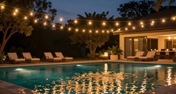 pool ambiance with lighting