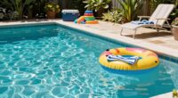 pool essentials nearby chemicals stored away