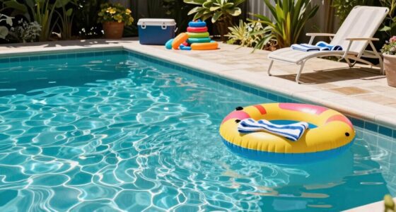 pool essentials nearby chemicals stored away