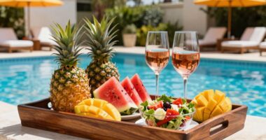 poolside tray selection
