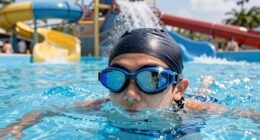 protects eyes during swimming