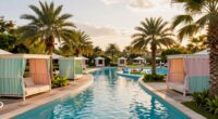 relaxing water park features