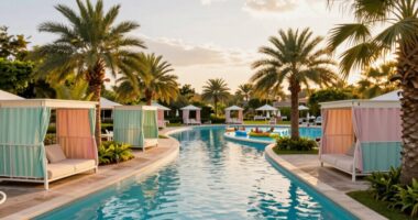 relaxing water park features