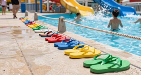 secure flip flops at water park
