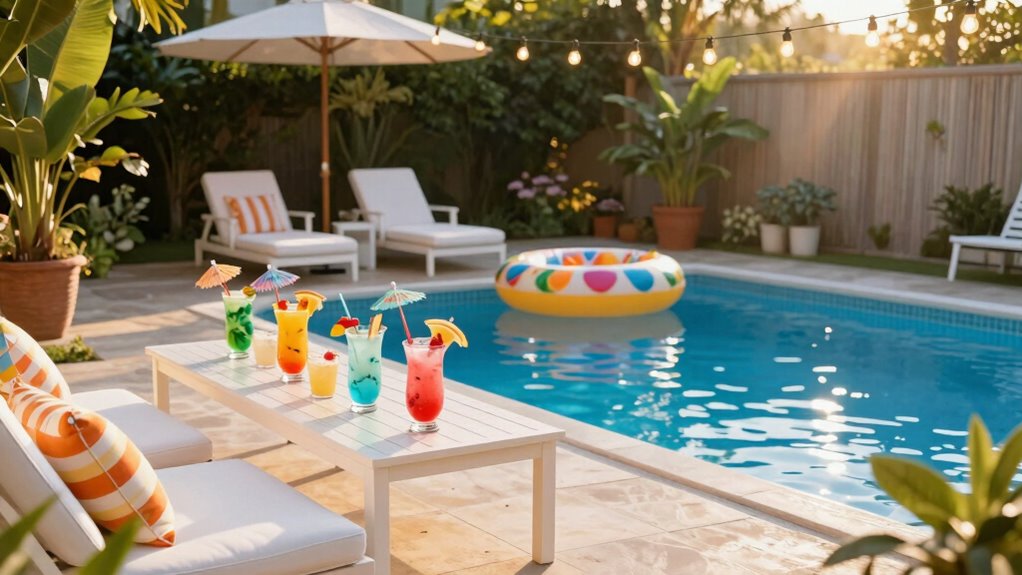 simple stylish pool party