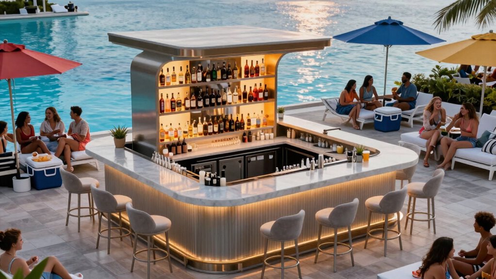 stylish functional poolside bar