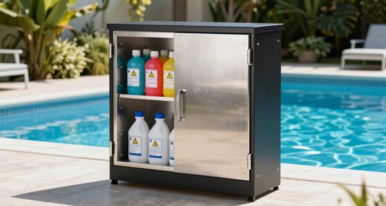 top pool chemical storage cabinets