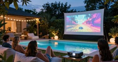top pool movie projectors