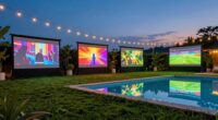 top pool party projector screens