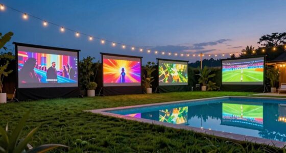 top pool party projector screens