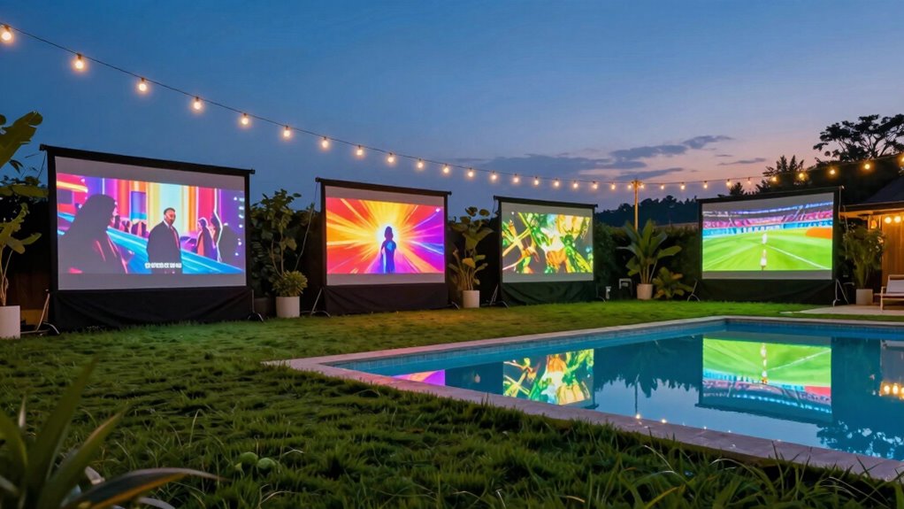 top pool party projector screens