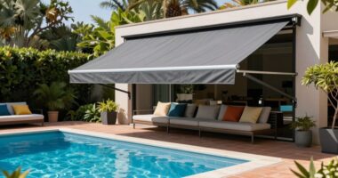 top pool patio awnings
