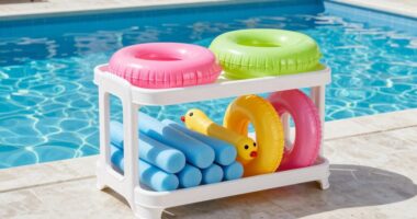 top pool toy storage racks