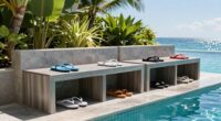 top poolside storage benches