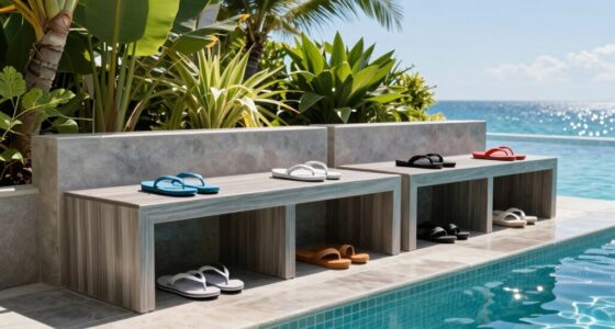 top poolside storage benches