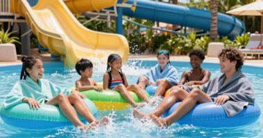 top water park cooling towels