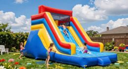 top water slide bounce houses