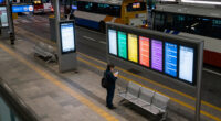 A bus station in Seoul, South Korea