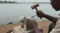 A lake in Tanzania that transforms living creatures into sculptures.