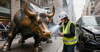 A vehicle explodes near the Charging Bull statue in New York. No injuries were reported.