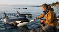 TIL researchers documented 34 cases of wild orcas offering food to humans, including fish, birds and stingrays.