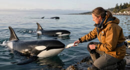 TIL researchers documented 34 cases of wild orcas offering food to humans, including fish, birds and stingrays.
