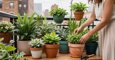 Renter-Friendly DIYs Transformed This NYC Balcony Into A Lush Oasis