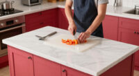 A “Lifeless” Kitchen Got A European-Style Redo With A Pink Island