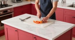 A “Lifeless” Kitchen Got A European-Style Redo With A Pink Island